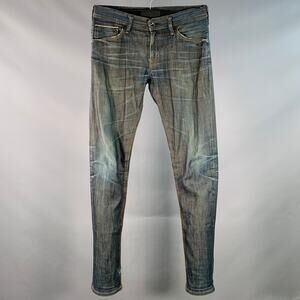 DIESEL Size 30 Blue Distressed Cotton Blend Zip Fly Jeans